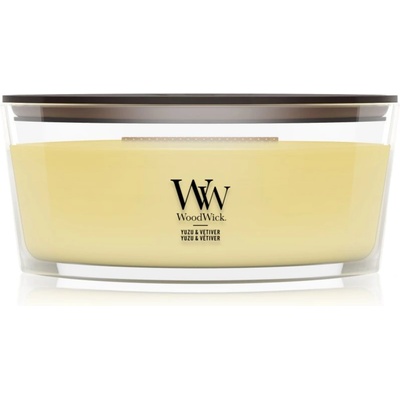 WoodWick Yuzu & Vetiver ароматна свещ с дървен фитил 453.6 гр
