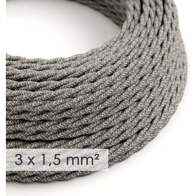 Creative Cables spirálový 3x1,5mm² len přírodní šedá 1 m