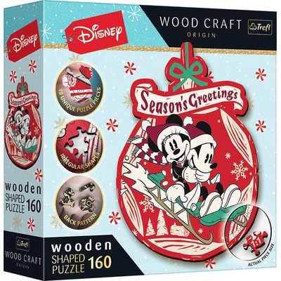 TREFL Wood Craft Origin Vánoční dobrodružství Mickeyho a Minnie 160 dielov