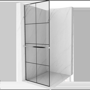 Mexen Kioto+ L душ параван с рафт Walk-in 80 x 200 см, черна решетка, хром - 800-080-123-01-77 (800-080-123-01-77)
