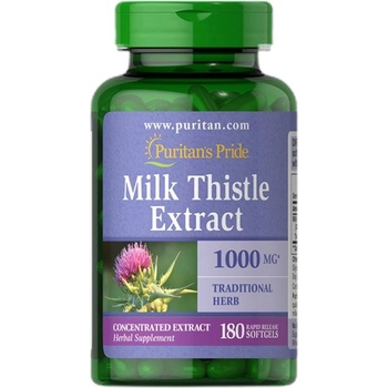 Image 1 of Puritan's Pride Milk Thistle 4: 1 Extract 1000 mg [180 Гел капсули]