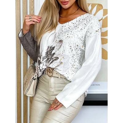 Fashionweek Dámska blúzka ležérneho strihu IT MIRECY Mocca