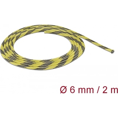Delock Плетени кабелни чорапи, разтегливи 2 m x 6 mm черно-жълт
