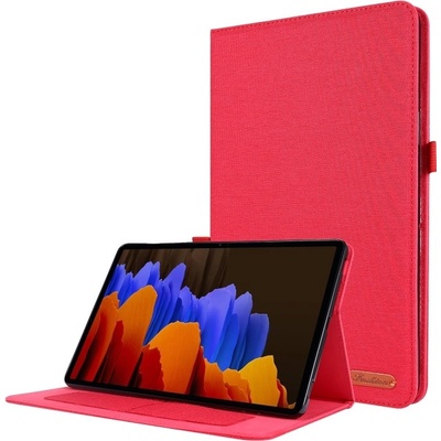 Vsetkonamobil 55261 FABRIC Zaklápací obal pre Samsung Galaxy Tab S8+ / S7+ / S7 FE červený
