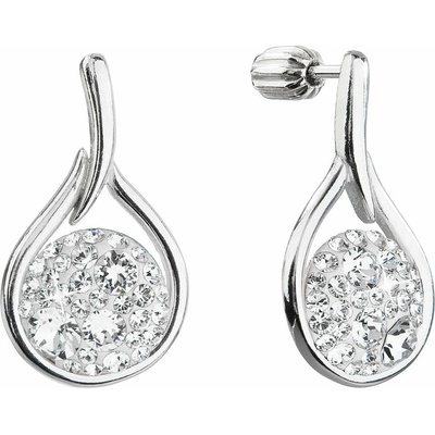 Pavona stříbrné visací kapky se Swarovski čirými krystaly 31305.1 Krystal