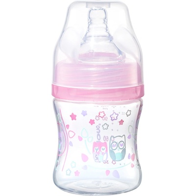 BabyOno antikoliková fľaštička so širokým hrdlom ružová 120ml