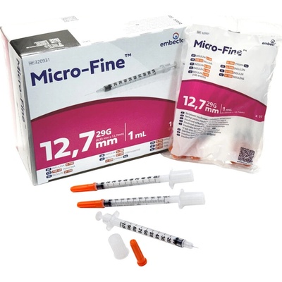 Becton Dickinson BD Micro-Fine Plus inzulinové stříkačky U-100 s jehlou 29G 100 ks 1 ml – Hledejceny.cz