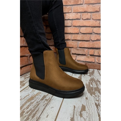 Riccon Мъжки боти от велур 0012m04 - Таба #325004 (325004_Кафяво)