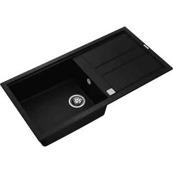 Teka Nova 60 L-TG ЧЕРНА Гранитна мивка, авт. клапан, обръщаема, за шкаф 60 см (М.1030,ЧЕ)