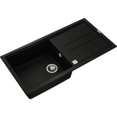 Teka Nova 60 L-TG ЧЕРНА Гранитна мивка, авт. клапан, обръщаема, за шкаф 60 см (М.1030,ЧЕ)