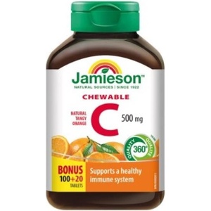Jamieson Витамин C 500mg таблетки за смучене с вкус на портокал 120 таблетки (IP454)