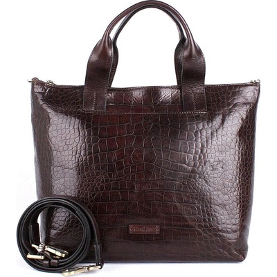 Gianni Conti luxusní velká kožená shopperbag kabelka do ruky 14 tmavěhnědá