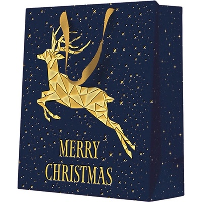 Darčeková taška stredná - PREMIUM Gold Deer 20x10x25 cm