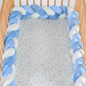Cangaroo Луксозен плетен обиколник Cangaroo - Braidy, 220 х 13 cm, светлосин (111263) - baby