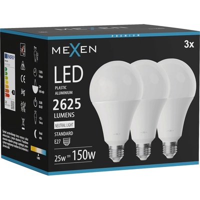 Mexen Nova 3x LED крушка E27, A95, 25W, неутрална - 4000K, 2625 lm - L100-E27-2540-01x03 (L100-E27-2540-01x03)