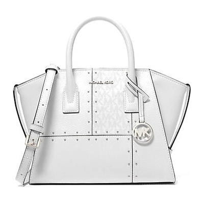 Michael Kors kabelka Avril small kůže a logo bílá