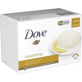 Dove Nourishing Moroccan Argan Oil krémové toaletní mýdlo s arganovým olejem 4 x 90 g