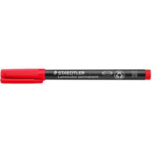 STAEDTLER Алкохолен маркер, OHP, 1 mm, STAEDTLER "Lumocolor 317 M", червен 317-2 (317-2)
