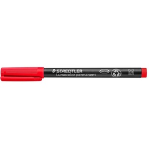 STAEDTLER Алкохолен маркер, OHP, 1 mm, STAEDTLER "Lumocolor 317 M", червен 317-2 (317-2)