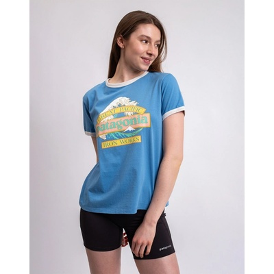 Patagonia W's Great Waves Ringer Tee Shore Blue