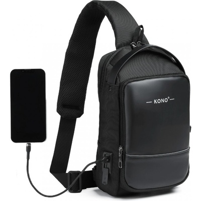 Kono Smart sling unisex crossbody batoh černo 5 l