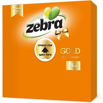 Зебра Лукс Салфетки 45бр - Оранжеви (59)