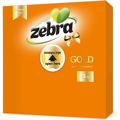 Зебра Лукс Салфетки 45бр - Оранжеви (59)