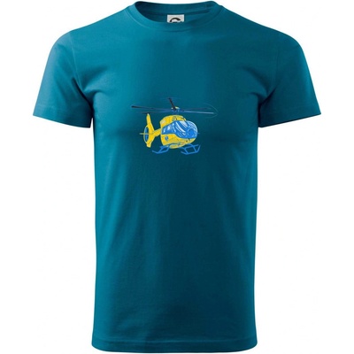 Vrtulník rescue klasické pánské triko petrolejová