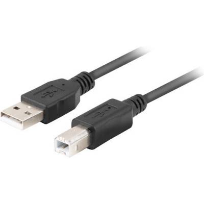 Lanberg Кабел Lanberg USB-A(M)-USB-B(M) 2.0, 1.8m, Черен - CA-USBA-15CU-0018-BK (CA-USBA-15CU-0018-BK)
