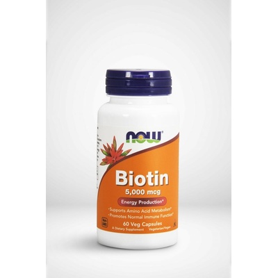 Now Biotin 5000 μg 60 rostlinných kapsúl