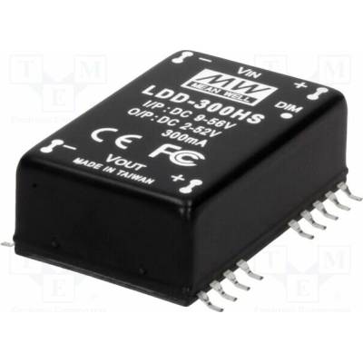 MEAN WELL LDD-350HS Měnič: DC/DC; 18W; Uvst: 9÷56VDC; Uvýst: 2÷52VDC; Ivst: 320mA; THT