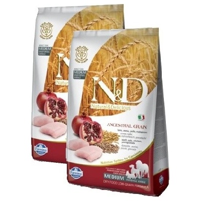 N&D Ancestral Grain Dog Adult Giant Chicken & Pomegranate 2 x 12 kg