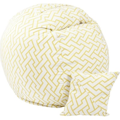 PUFRELAX Комплект Барбарон и декоративна възглавница, 450л. Matusalem, Zappity Yellow, Перящ се калъф, Подходящ за деца, Пълнеж с микс от мемори пяна и дунапрен, Гама Premium (PUF-M-MP-PT-ZAY)