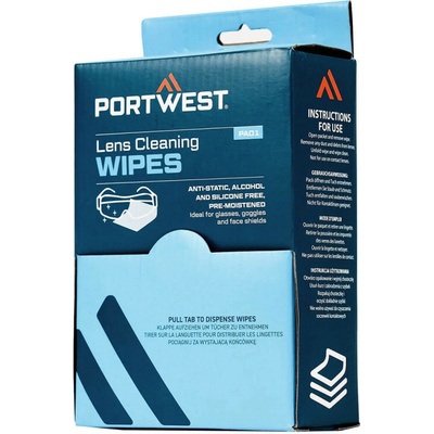 PORTWEST Čišticí ubrousky PA01, 100 ks ubrousků POR-PA01WHR Bílá