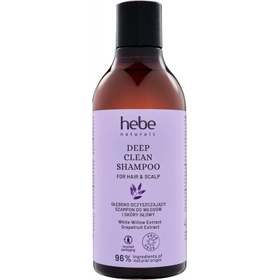 Hebe Naturals Deep Clean Shampoo hĺbkovo čistiaci šampón na vlasy a pokožku hlavy 400 ml