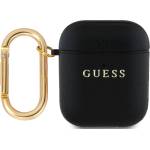 Guess PU Grained Classic Logo калъф за AirPods 1/2 черен (GUA2PGUGMK)