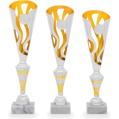 Pohár DESIGN výška 38 cm stříbrný/zlatý