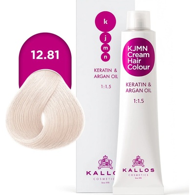 Kallos KJMN Cream Hair Colour Keratin & Argan Oil 12,81 Special Ultra Blonde 100 ml