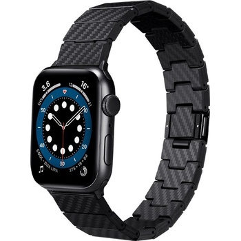 Pitaka Carbon Fiber remienok pre Apple Watch 45 mm / 44 mm / 42 mm čierny AWB1003