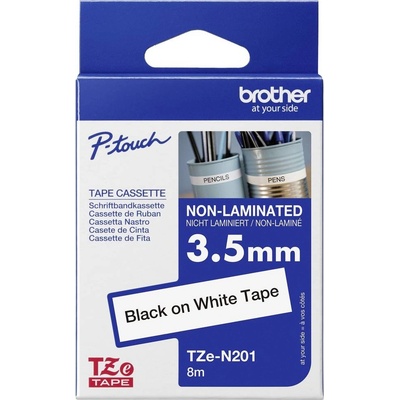 etikety Brother TZe, TZ TZe-N201 Barva pásky: bílá Barva písma:černá 3.5 mm 8 m