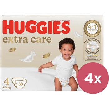 HUGGIES 4x Extra Care 4 8-14 kg 33 ks