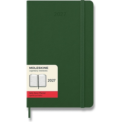 Moleskine A5 denný 2027 tmavo zelený