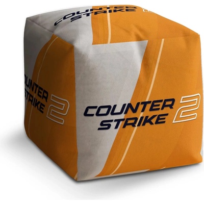 Sablio Taburet Kostka Counter Strike 2 Oranžová: 40x40x40 cm