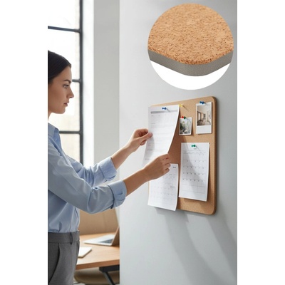 VYLEN s.r.o. Samolepící nástěnka MINI VYLENKA CORK Cork + hnědá, 660 mm x400 mm