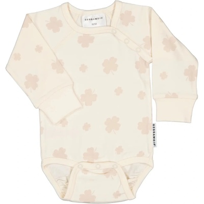 Bambusové body detské s dlhým rukávom Beige clover Geggamoja