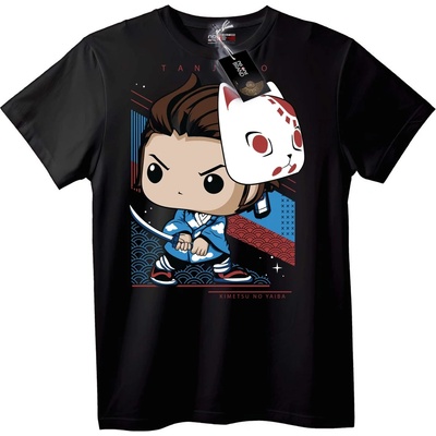 NOONEBRAND Тениска Tanjiro Chibi Аниме - L, Black