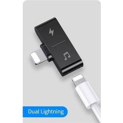 USAMS SJ384 Dual Lightning Dobíjecí Audio Adapter