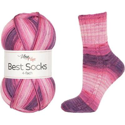 Vlna - Hep příze Best Socks 7406 variace růžové