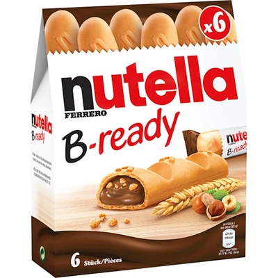 Nutella B-ready Oblátka plnená nátierkou z lieskovcov a kakaa a malými pšeničnými chrumkami 6 x 22 g