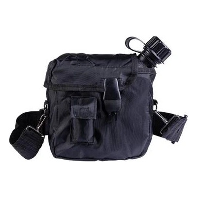 Mil-Tec Полева бутилка mil-tec с капак и каишка, черна (14510002)